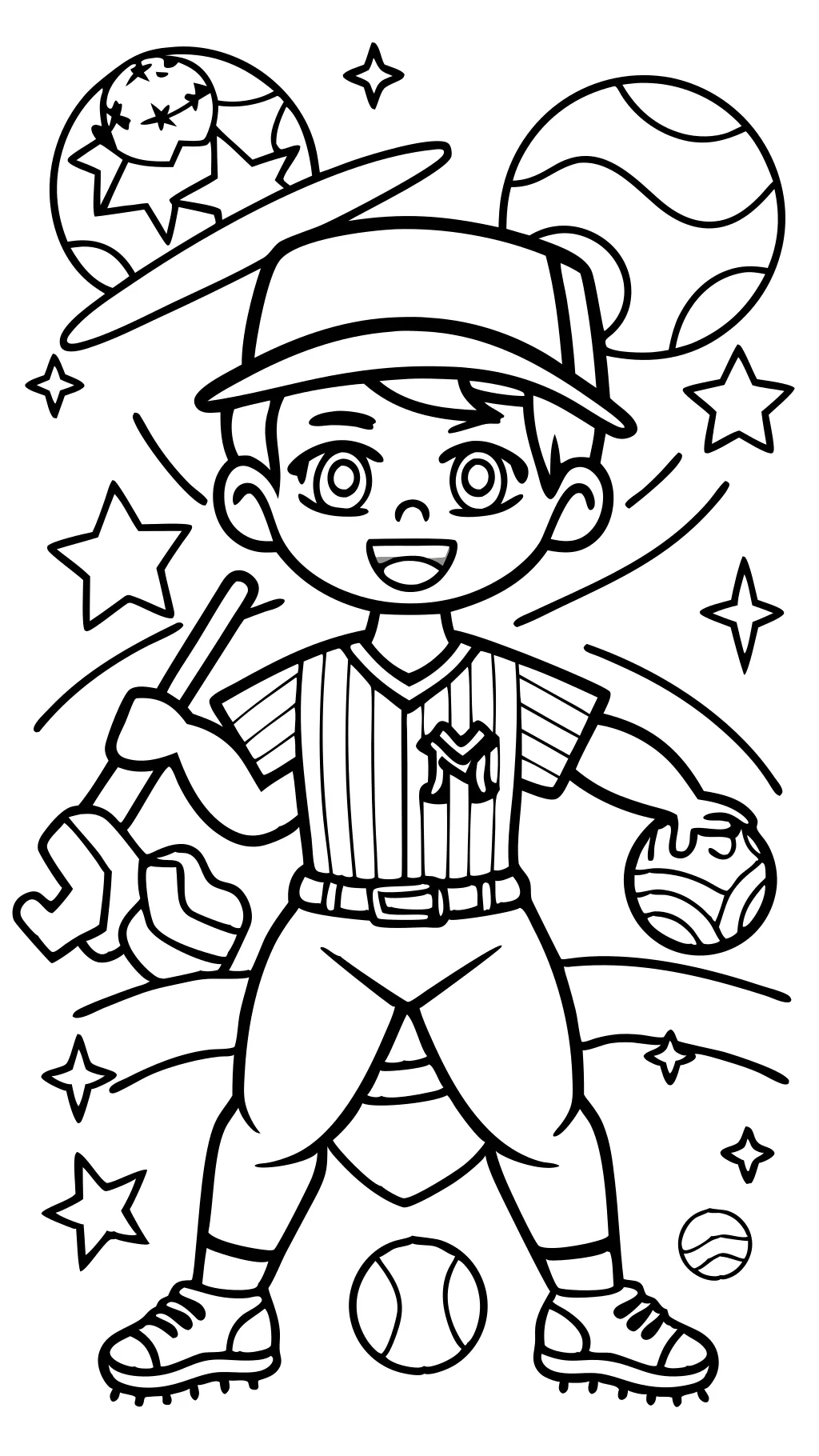 coloriages de baseball cool